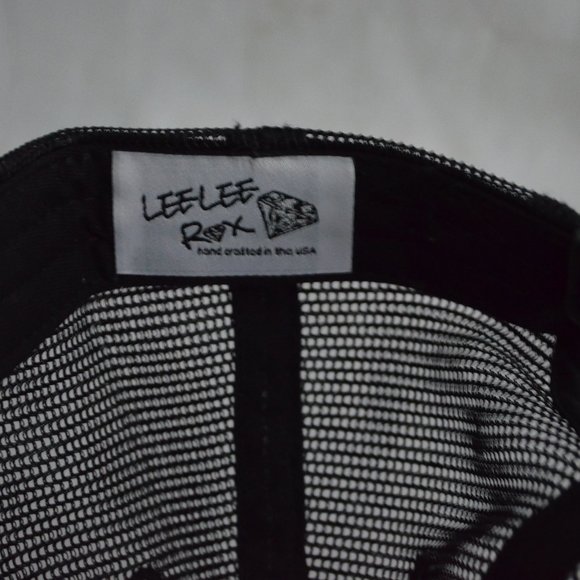 LeeLee Rox White Butterfly Swarovski Crystals Trucker Baseball Hat Cap - Picture 6 of 7